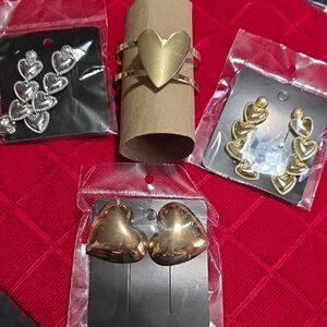 Heart Jewelry Set - Gold & Silver Accents